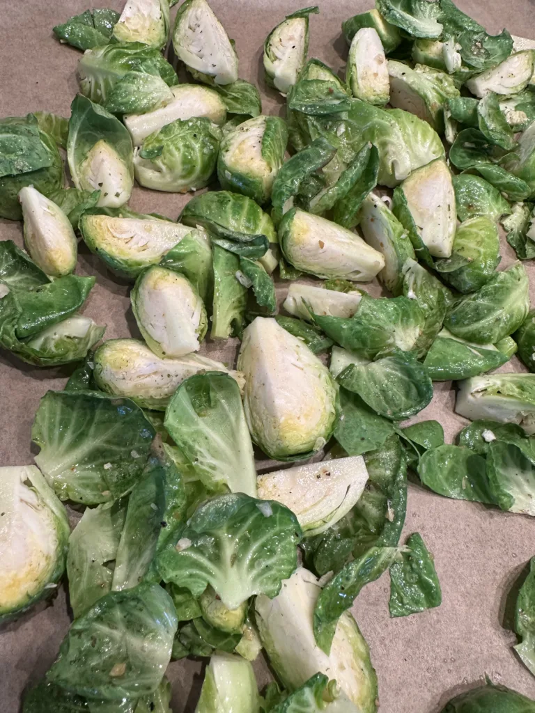 Chopped Brussels Sprouts, washed and trimmed