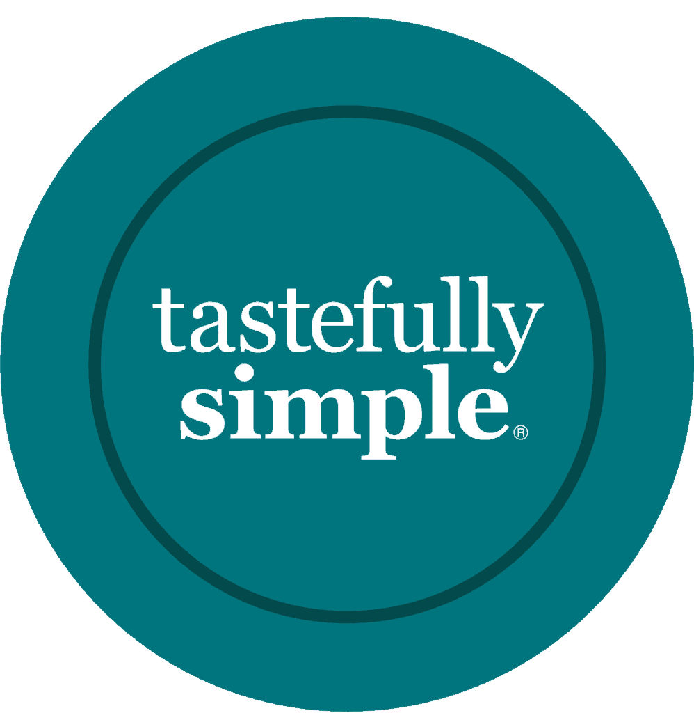 Logo for Tastefully Simple, a Minnesota-based food company that makes amazing food for easy awesome meals and entertaining.